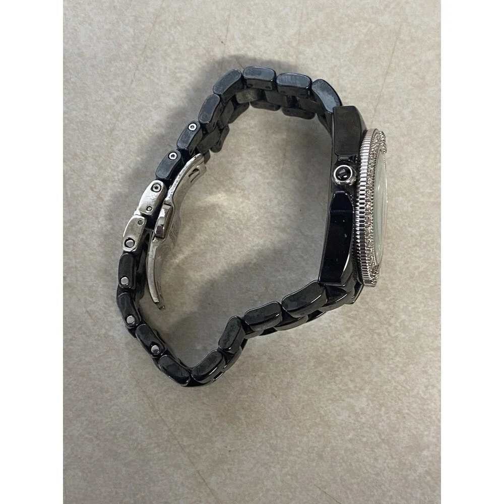 Judith Ripka Ceramic and Stainless Steel Diamonique Bracelet Watch